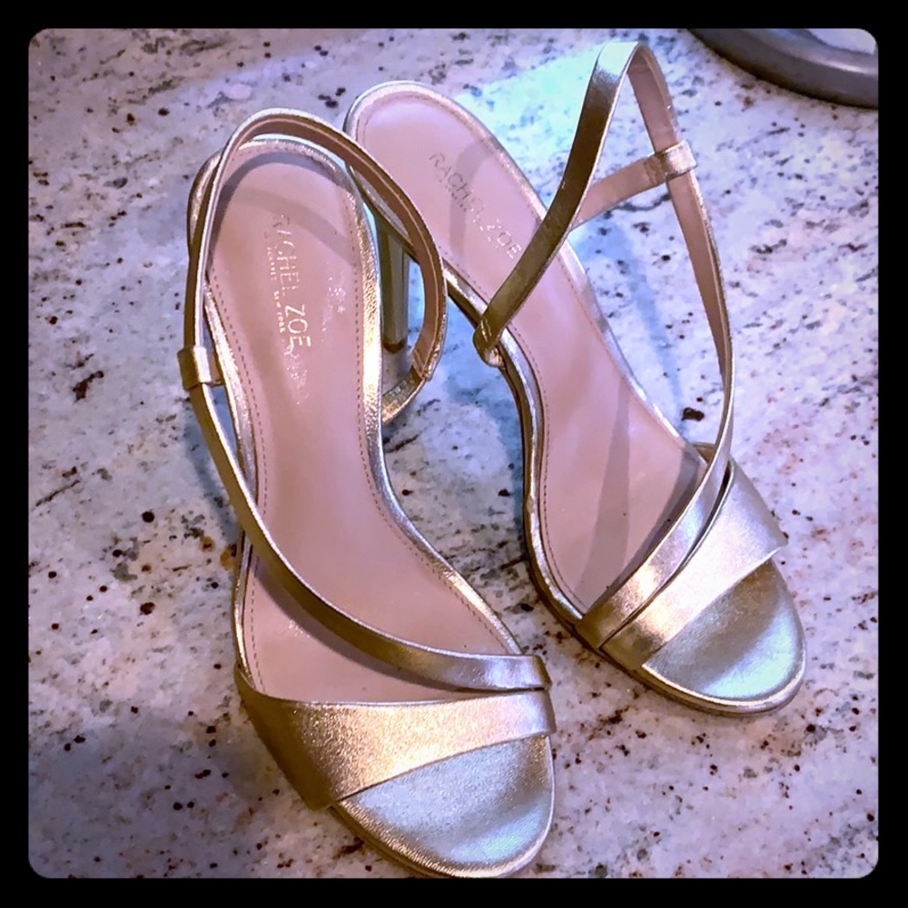 Rachel Zoe gold strappy sandals